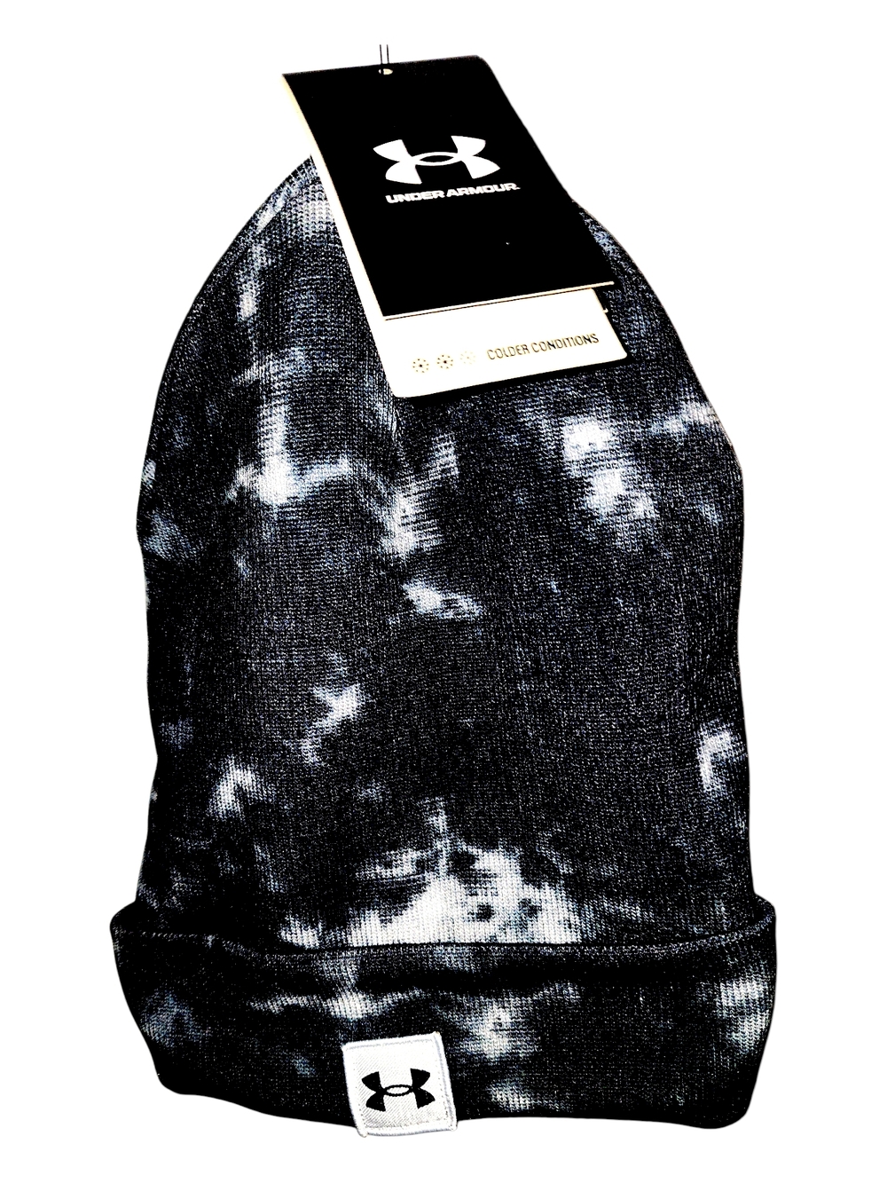 Under Armour Black & White Tie-Dye Cuffed Beanie